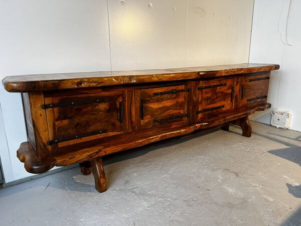 Enfilade en Olivier massif de Maison Skela, 1960s