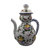 Mediterranean ceramic pitcher with hand-painted floral motif decoration, Italy