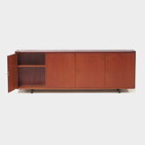 Vintage mid century modern sideboard cabinet made of teak with 4 doors, 1960s