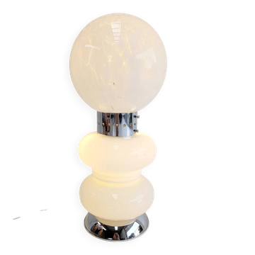 Lampe de sol de l'âge spatial italien en verre de Murano des années 1970