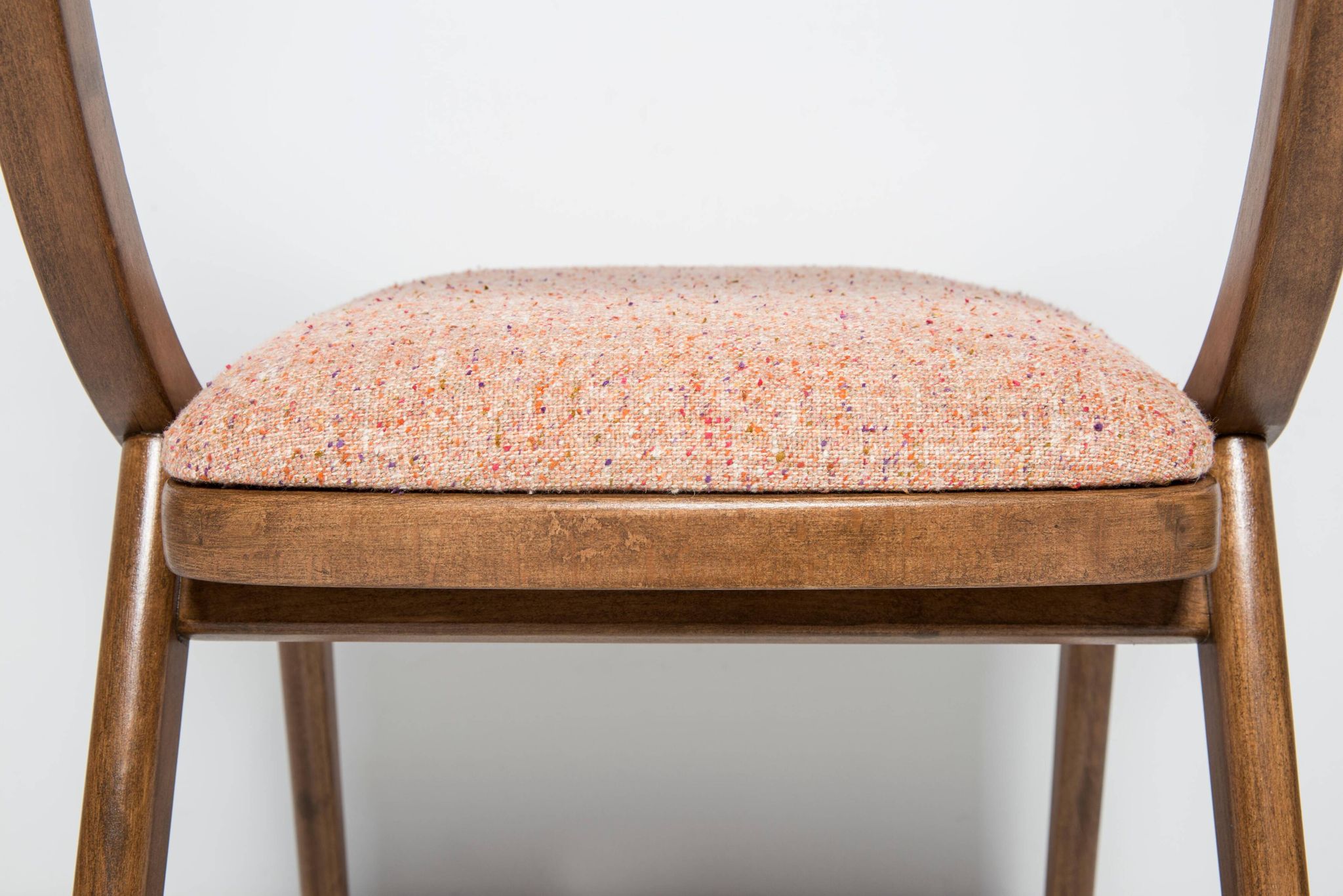 Bumerang Chair Mid-Century Modern, Orange Fish Wool, Poland, 1960s