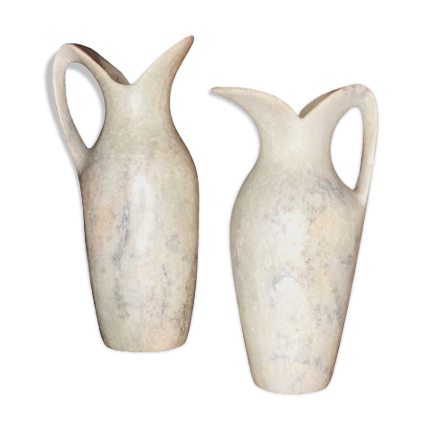 2 jugs in rough cut stone