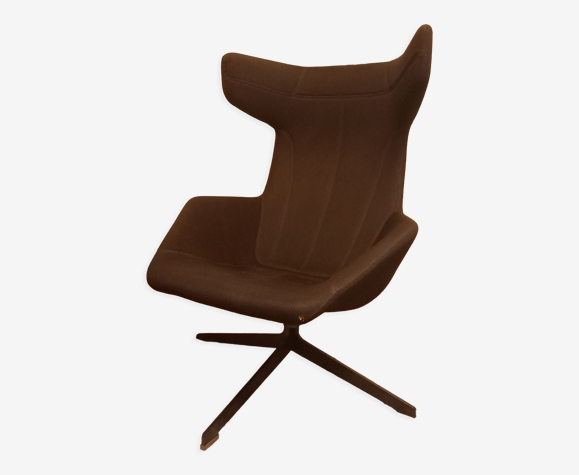 Swivel lounge chair Take a line for a walk Moroso black