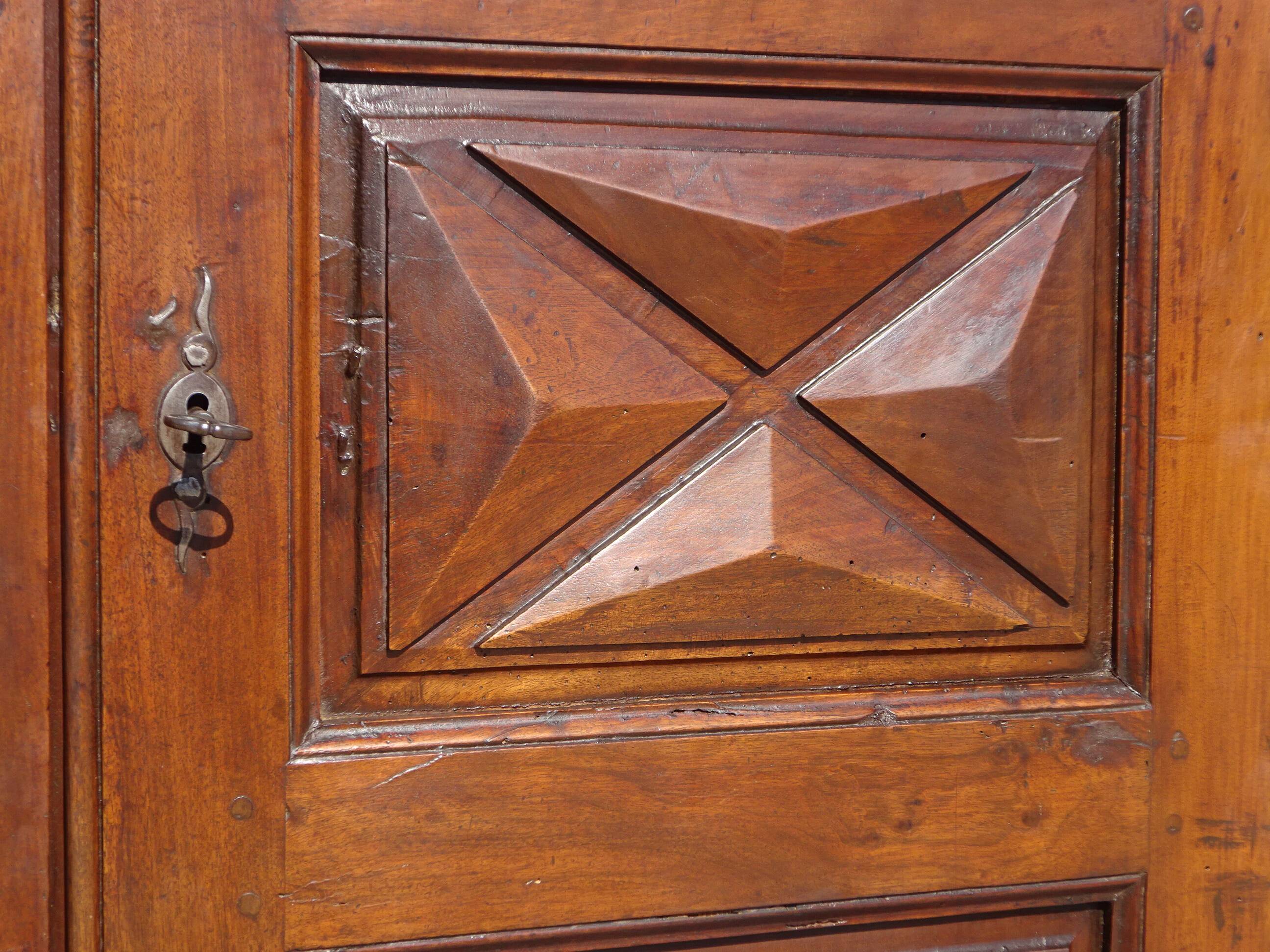 Antique Louis XIII wardrobe, diamond points
