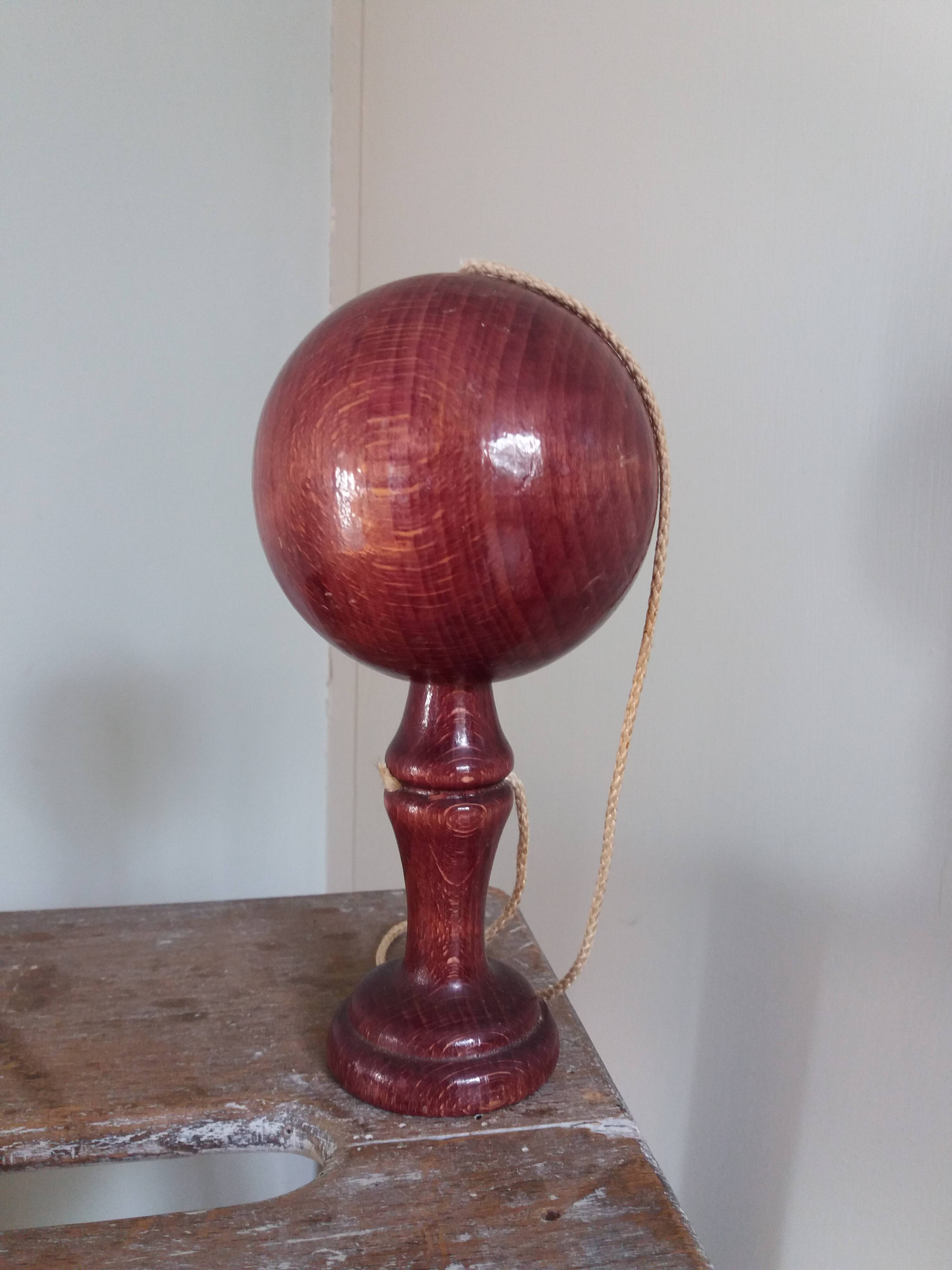 Old bilboquet stained wood plum purple