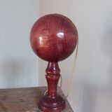Bilboquet ancien bois lasuré prune violet
