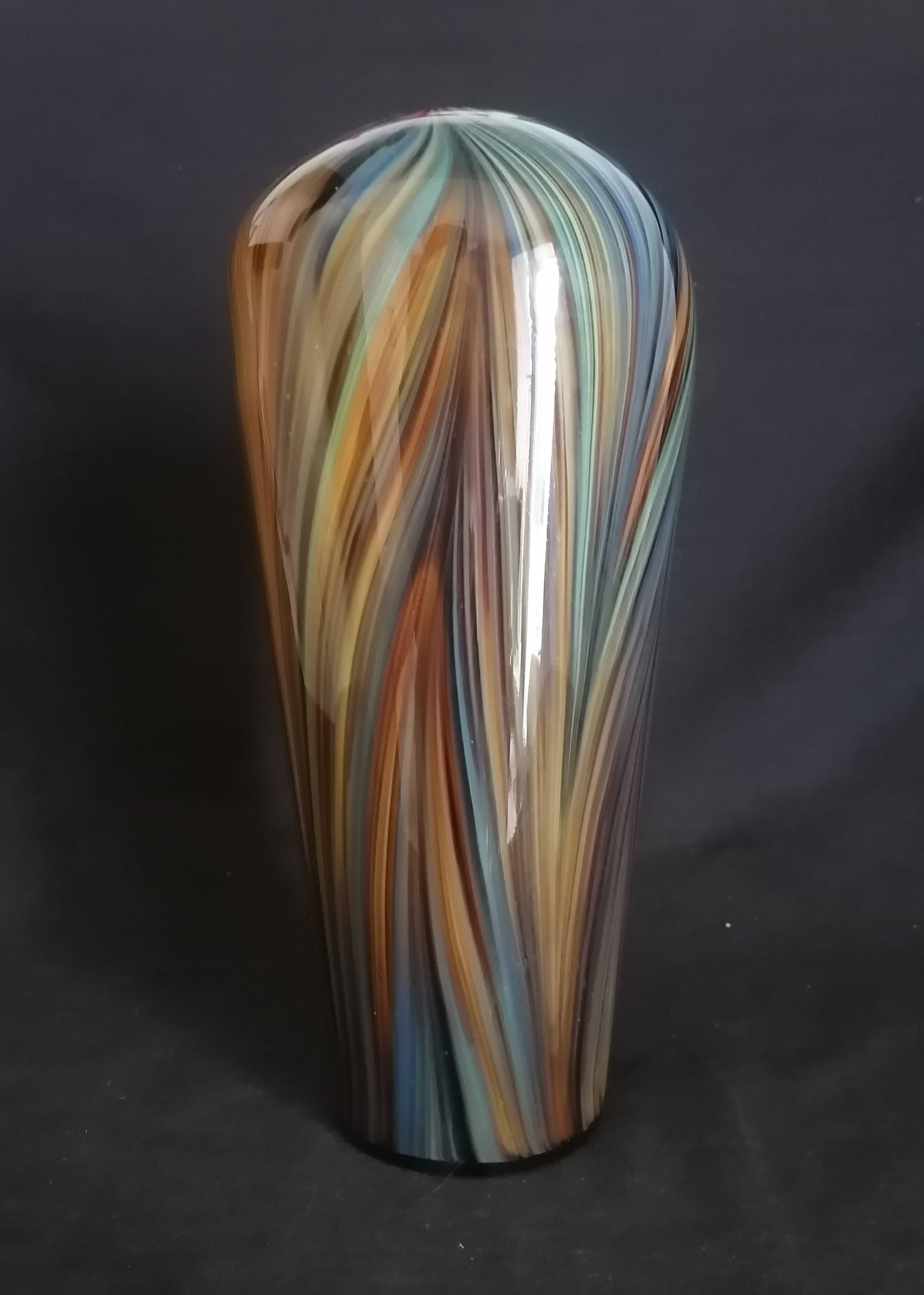 Grand vase balustre en verre de Murano, h - 30 cm.