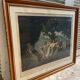 Ancienne gravure a. chaponnier la danse de village paris + cadre bois #b543