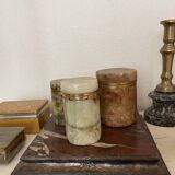 Marble and brass candle holder