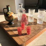 Decorative wooden top with checkerboard effect