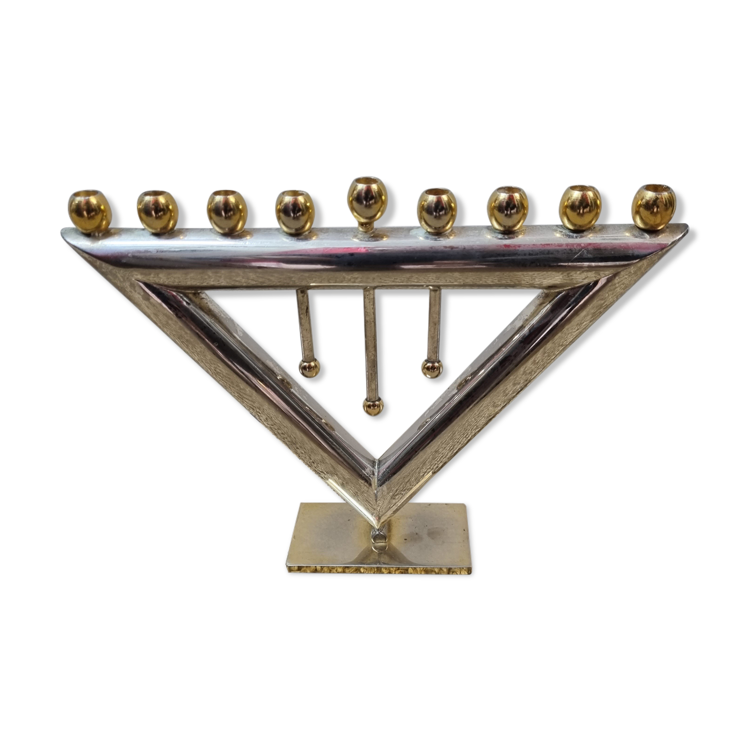Menorah or hanukkah, 9-branched candlestick