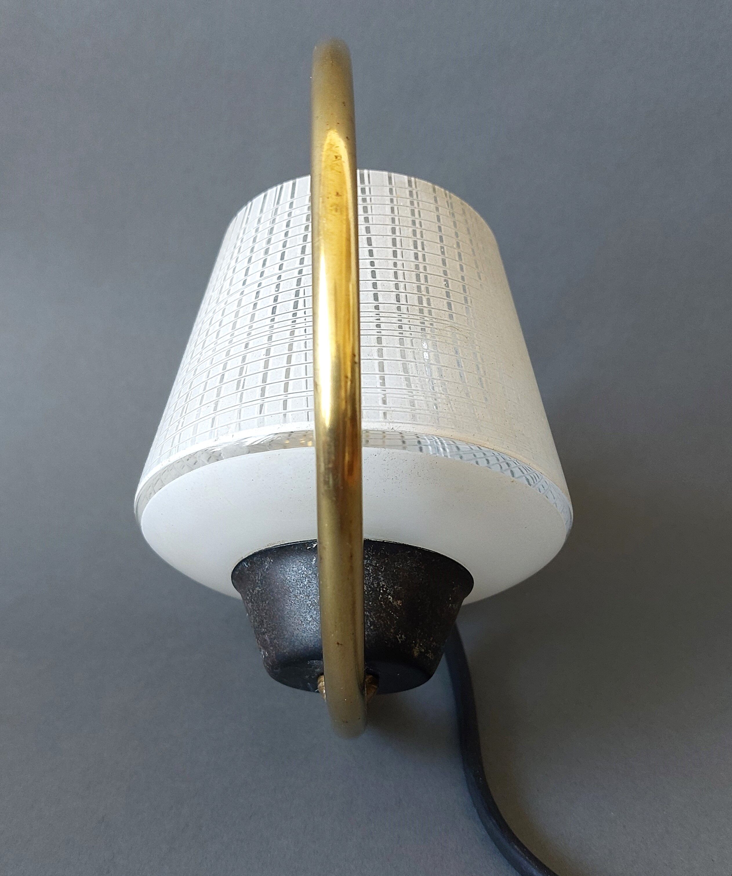 Night light 1960 in brass and black metal Vintage.