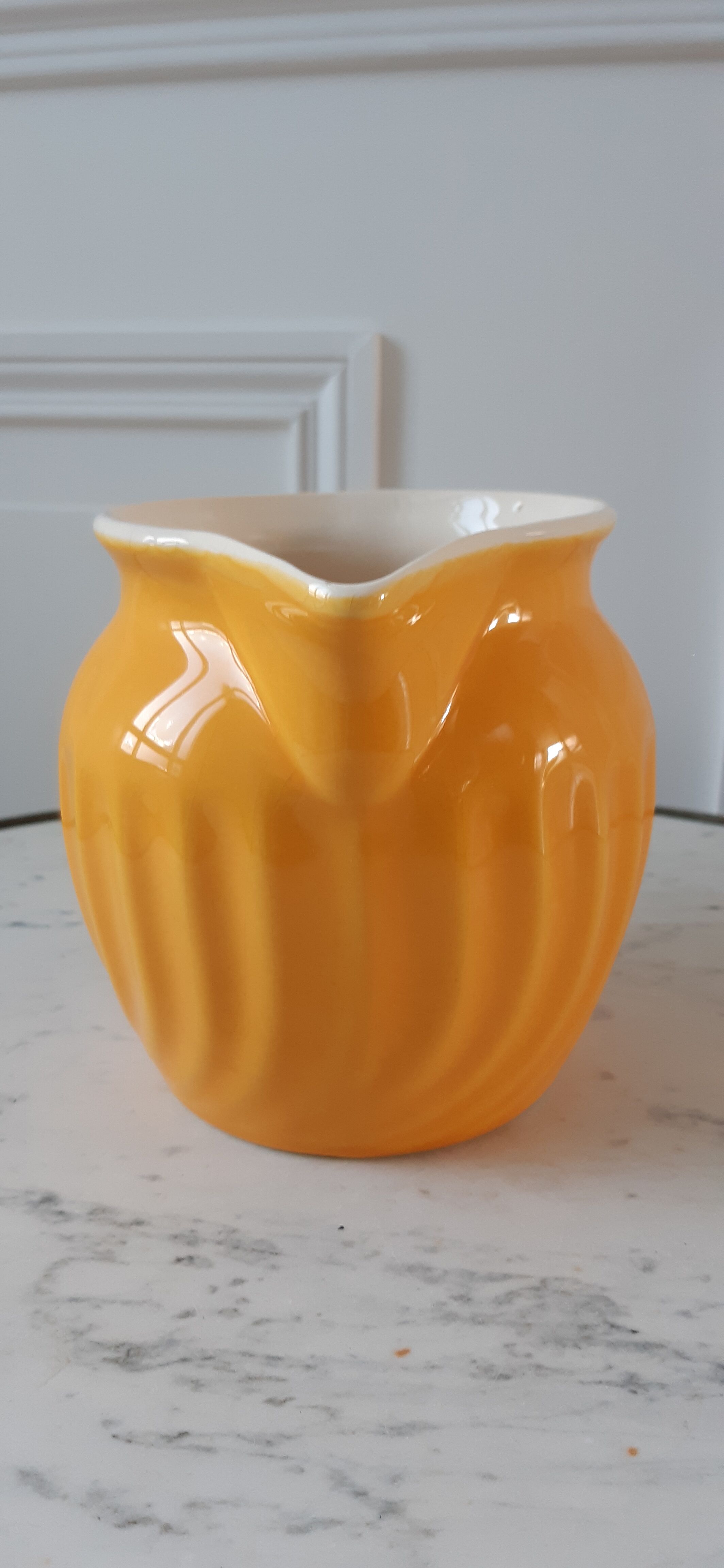 Yellow ceramic pitcher 70s