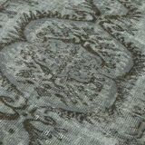 Hand-knotted antique oriental 1970s 147 cm x 241 cm grey carpet