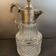 Carafe / decanter jug in moulded glass and silver-plated metal – Silver Pl