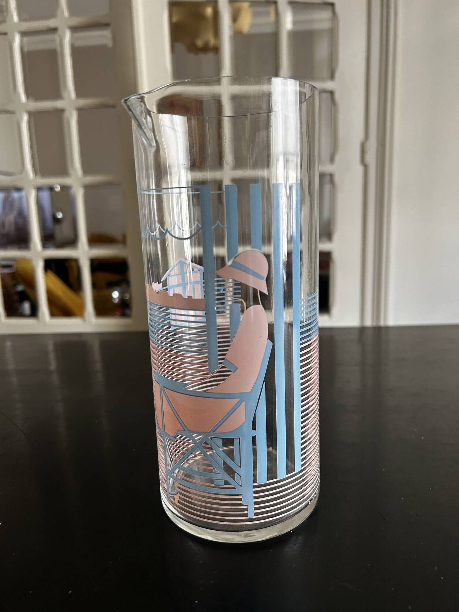 1980s glass pitcher