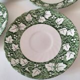 6 small Churchill "Verdigris" Staffordshire plates – 14 cm