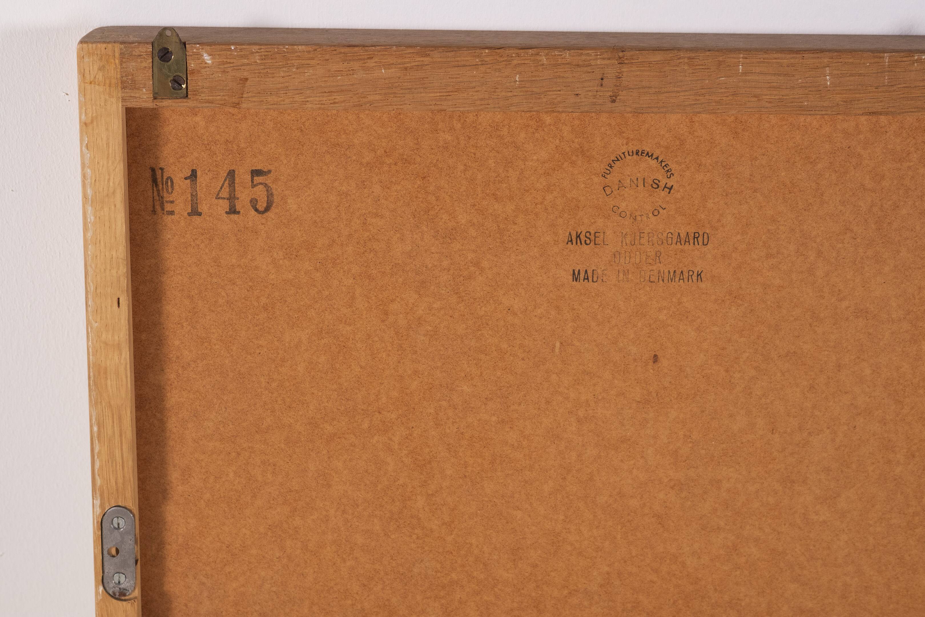 Miroir Kai Kristiansen en chêne modèle 145 pour Aksel Kjersgaard, 1960, Danemark