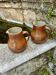 Set of 2 large vintage stoneware pitchers