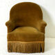Fauteuil crapaud ocre