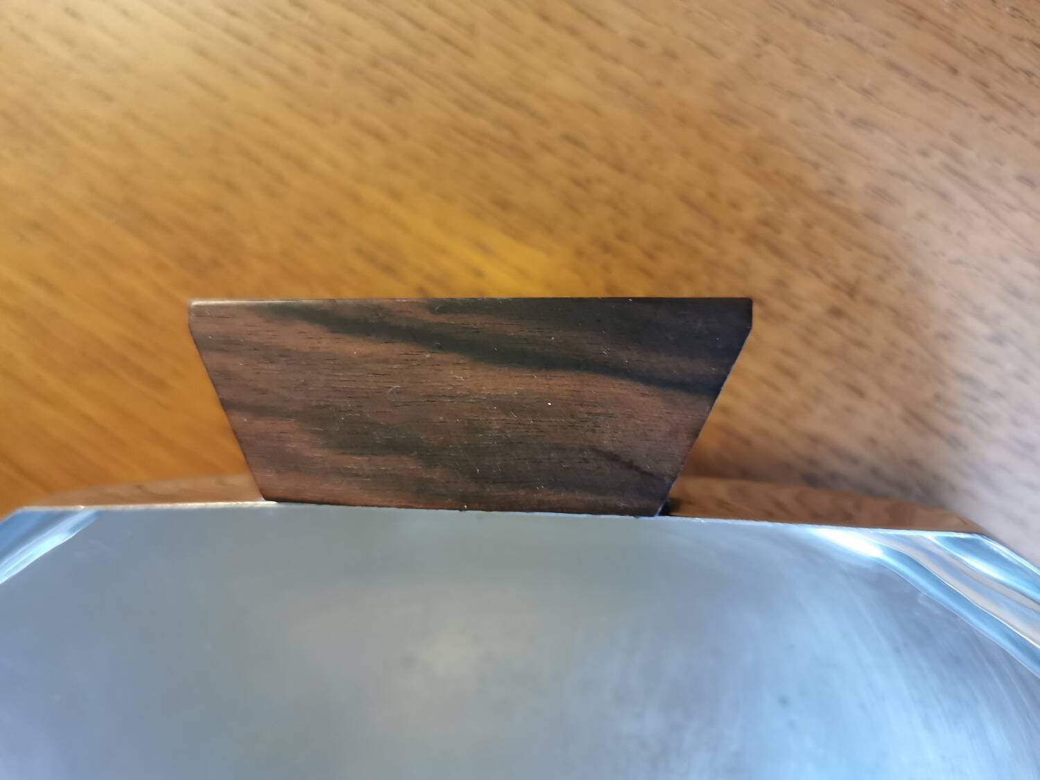 Coupe art déco en métal chromé et Palissandre de Rio