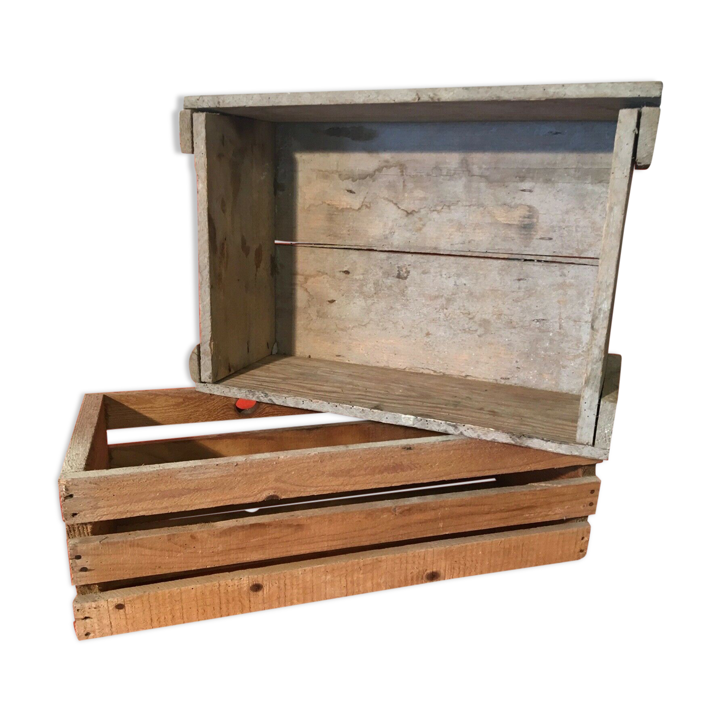 Lot de 2 caisse en bois ancienne