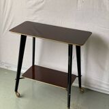 Vintage rosewood serving table on wheels from the 60s
