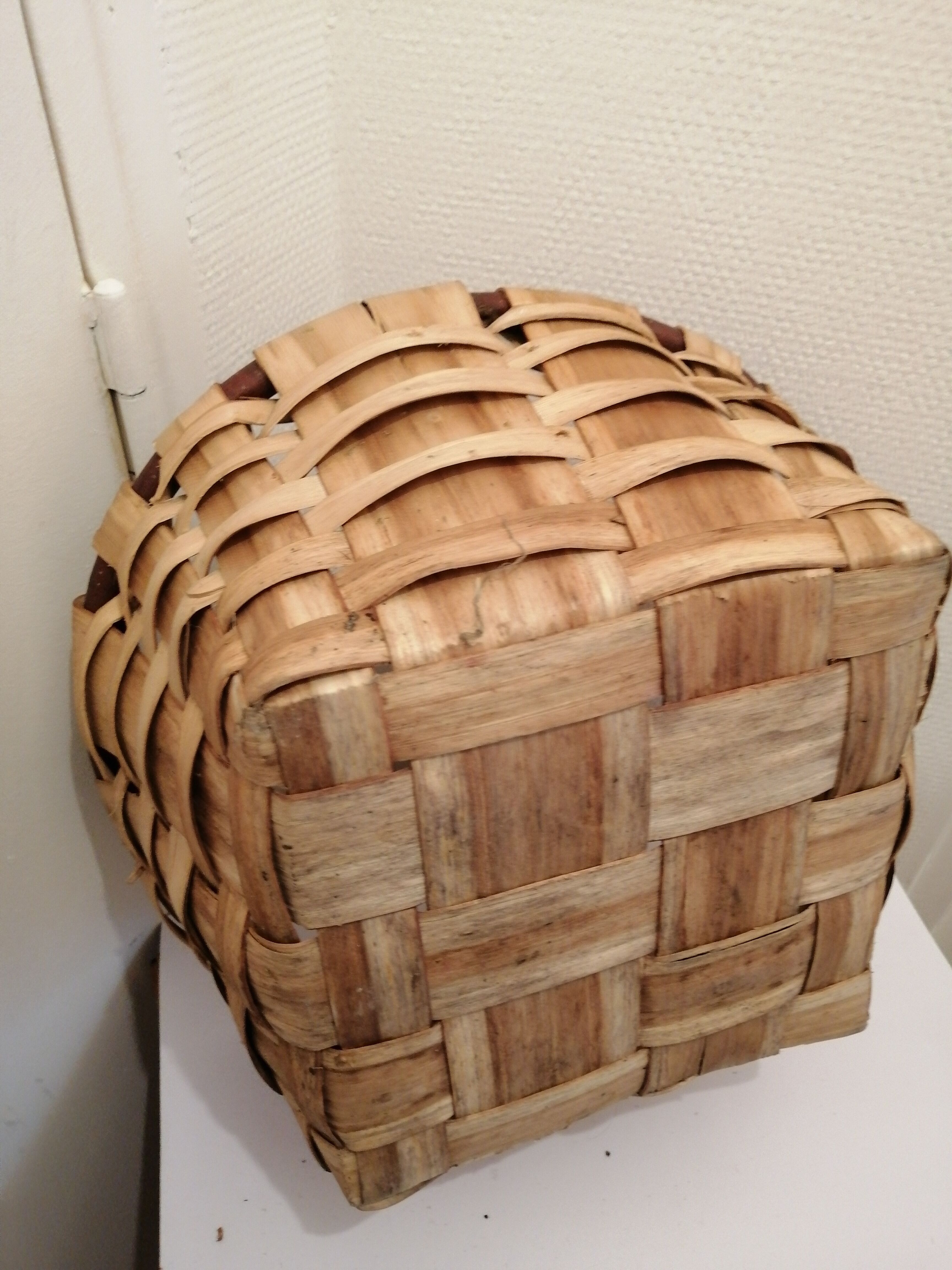 Vintage wooden basket for picking mushrooms