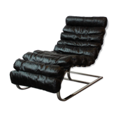 Metal and leather long chair 1970
