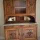 Grand buffet two-body from the 1910s - Solid wood, marble & bevelled mirror.