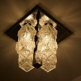 Brutalist “Ice glass” ceiling lamp.