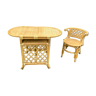 Table et chaise en osier