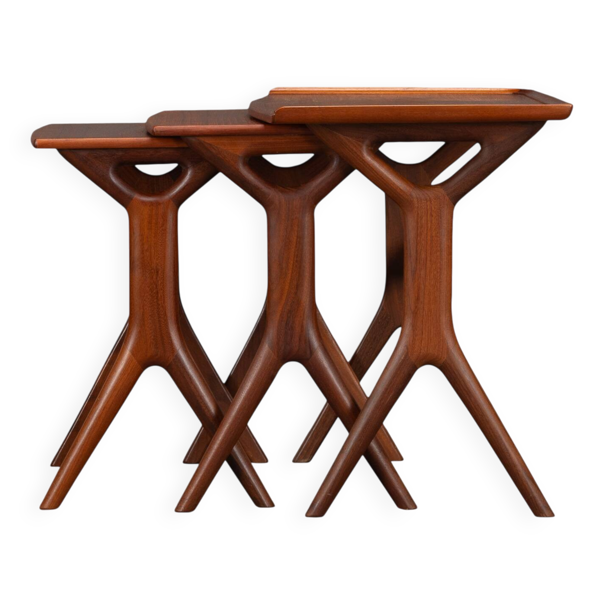 Set of 3 nesting tables by Johannes Andersen for CFC Silkeborg, 1960s