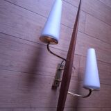 60's teak wall light from Maison Lunel