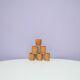 Set of 6 brown wooden egg cups