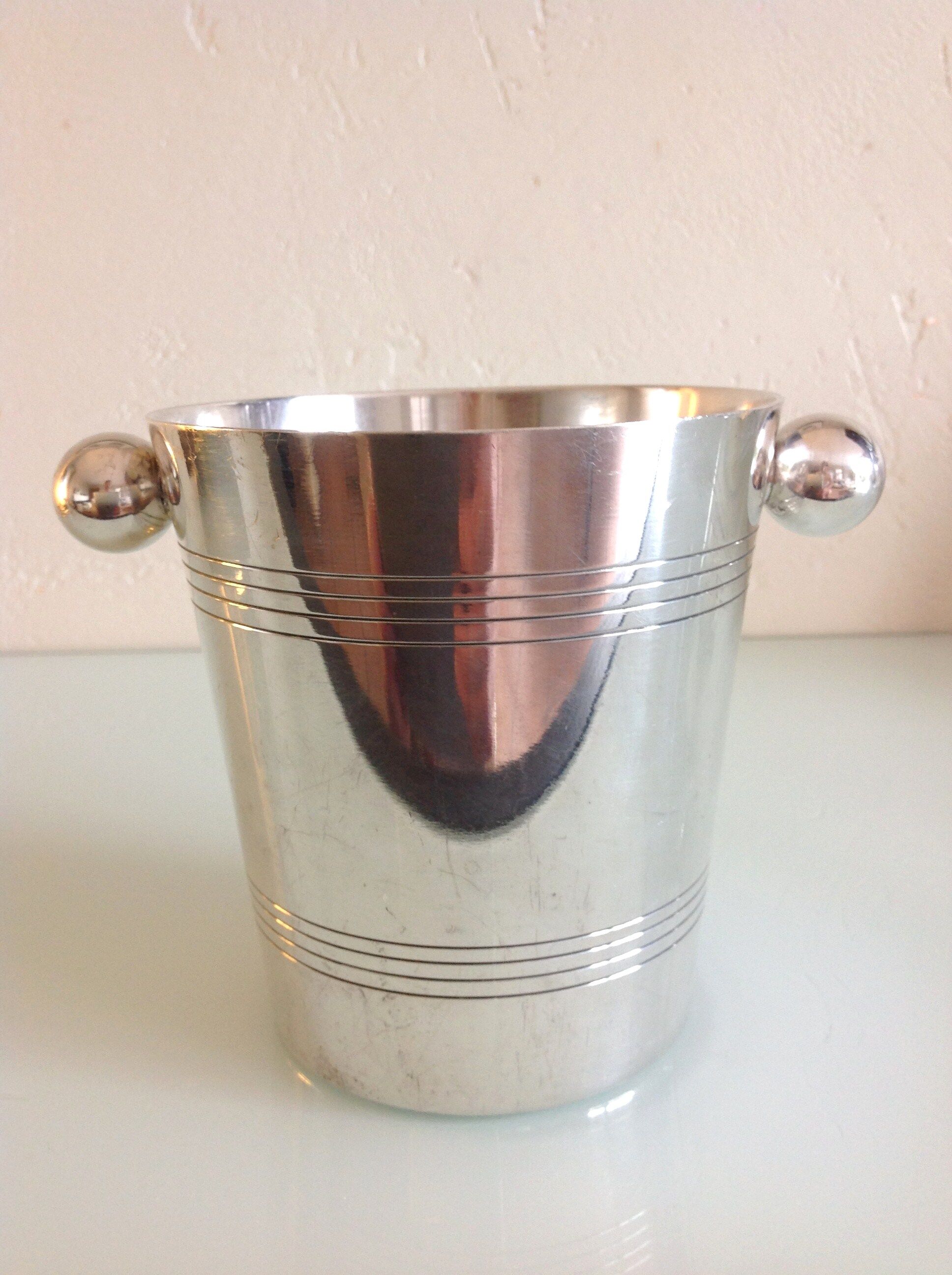 Silver metal ice bucket art deco style by Deschamps Freres
