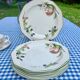Six vintage flat English plates by Churchill Staffordshire.