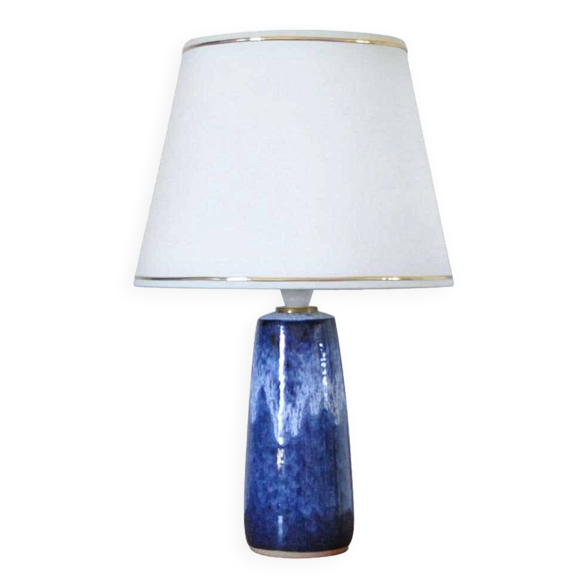 Glazed ceramic table lamp from Valholm, Denmark
