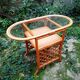 Glass and rattan table