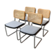 Mid-Century Modern Italian Marcel Breuer B32 Cesca Chair, 70s set of 4