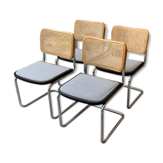 4 chaises italiennnes cesca B32 de Marcel Breuer, 70s