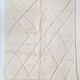 Moroccan Berber carpet blessed ouarain ecru plain with engraved diamonds 302x210cm