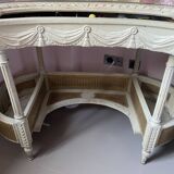 Hairdresser and her cane chair in Louis XVI style.