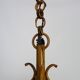 Old rattan and cane pendant light. Vintage 60s 70s