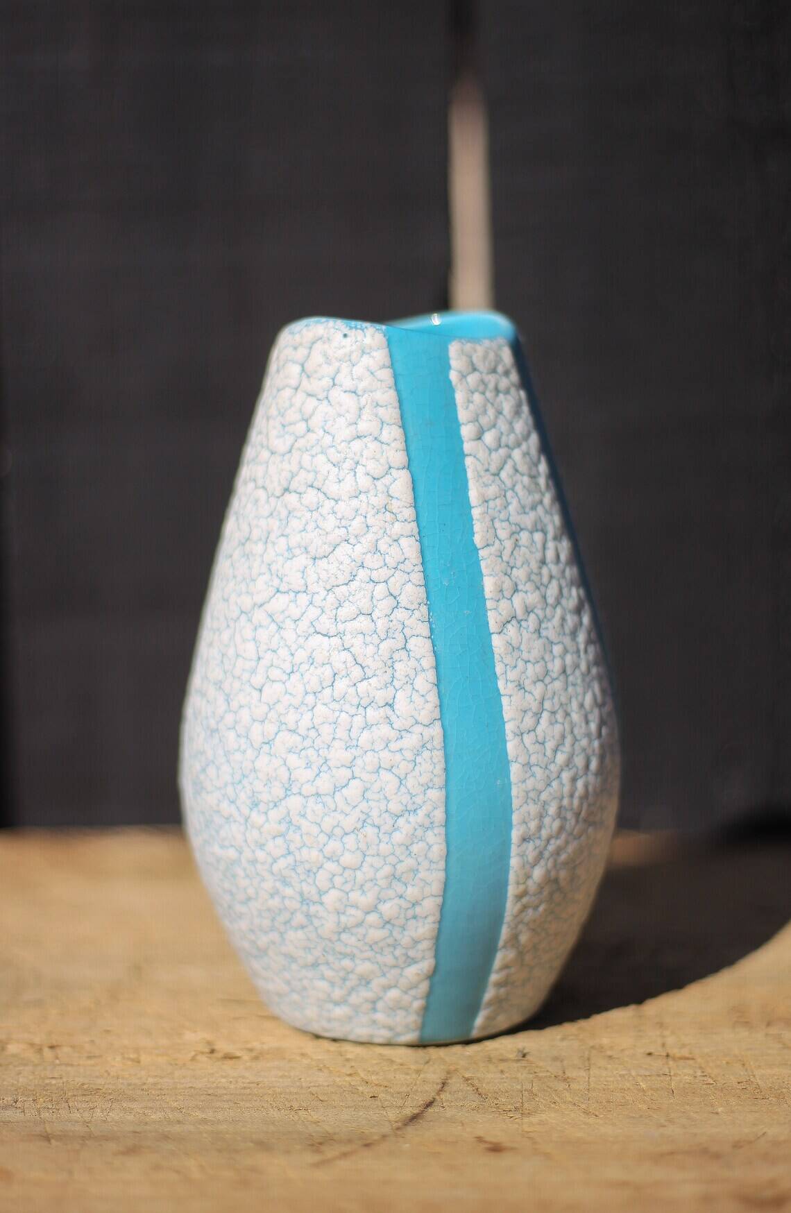 Jopeko fat lava vintage blue ceramic vase, pottery, collection, decorative vase, interior decor