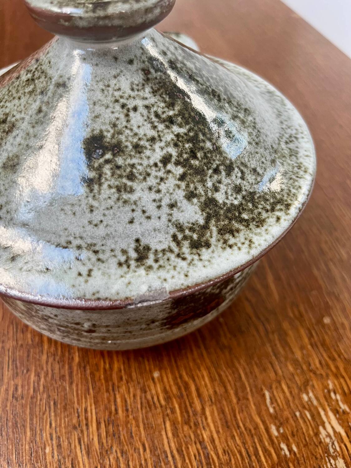 Signed glazed stoneware pot