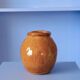 Mustard orange ceramic vase - handmade