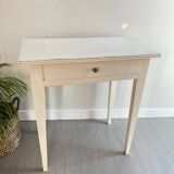 Small patinated wood table / desk / console / side table