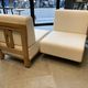 Pair of "Guillerme et Chambron" 1960' fireside chairs with remodeled seats and backrests