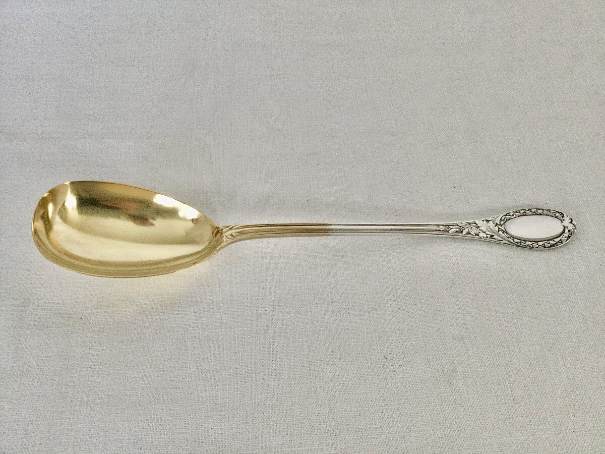 Emile puiforcat - solid silver and vermeil salad cutlery